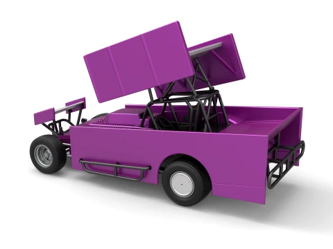 Northeast Outlaw Dirt Modified stock car V2 Scale 1 to 25 3D Print Model