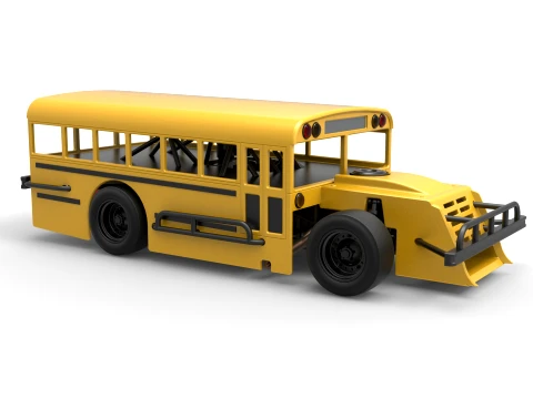 Outlaw Figure 8 Modified stock car as School bus Scale 1 to 25 3D Print Model