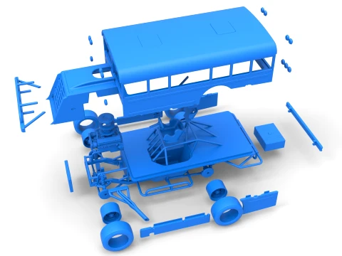 Outlaw Figure 8 Modified stock car as School bus Scale 1 to 25 3D Print Model