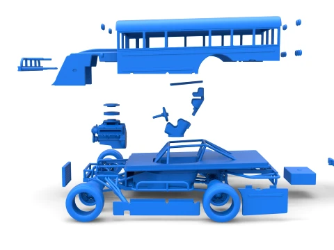Outlaw Figure 8 Modified stock car as School bus Scale 1 to 25 3D Print Model