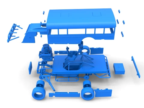Outlaw Figure 8 Modified stock car as School bus Scale 1 to 25 3D Print Model