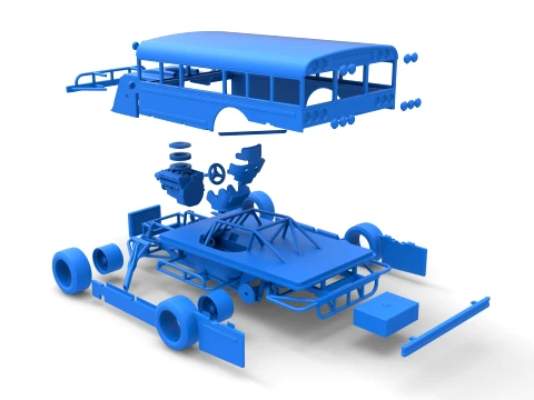 Outlaw Figure 8 Modified stock car as School bus Scale 1 to 25 3D Print Model