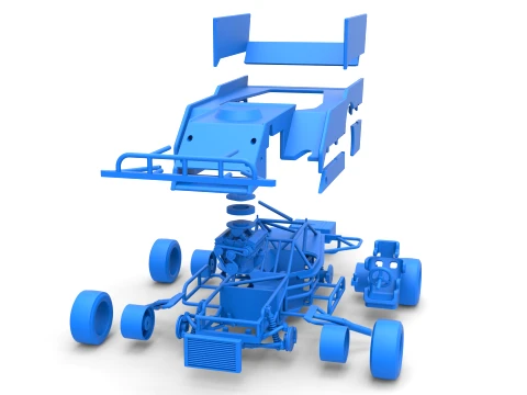 Outlaw Figure 8 Modified stock car Version 1 Scale 1 to 25 3D Print Model