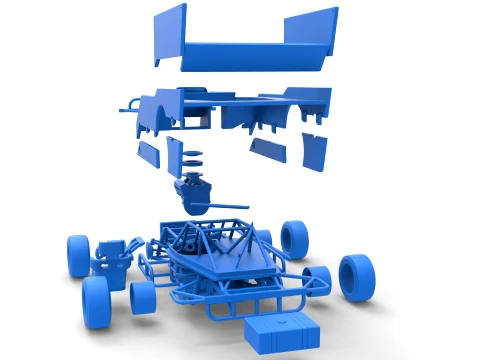 Outlaw Figure 8 Modified stock car Version 1 Scale 1 to 25 3D Print Model