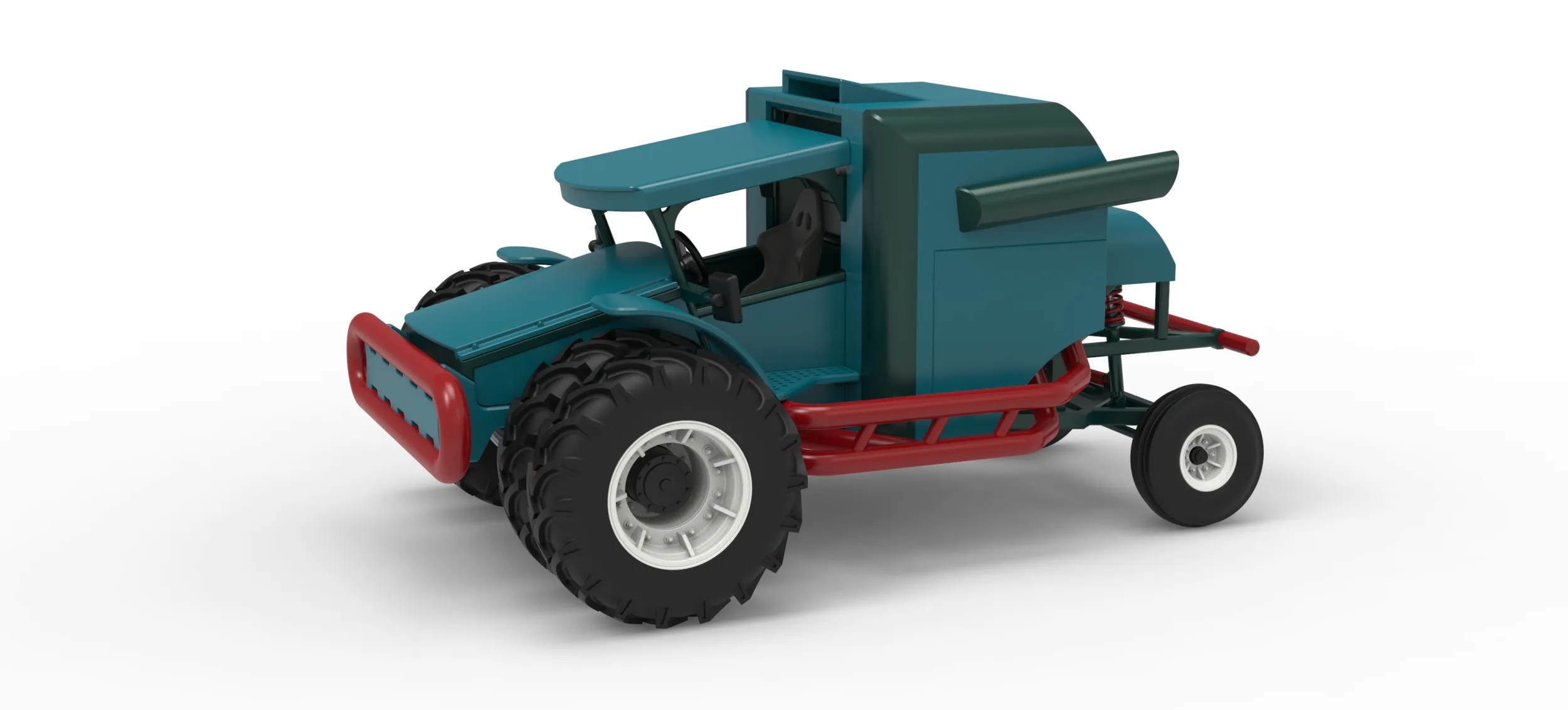 Racing Combine Harvester Version 2 Scale 1 to 25 3D Print Model .c4d .max .obj .3ds .fbx .stl .blend 