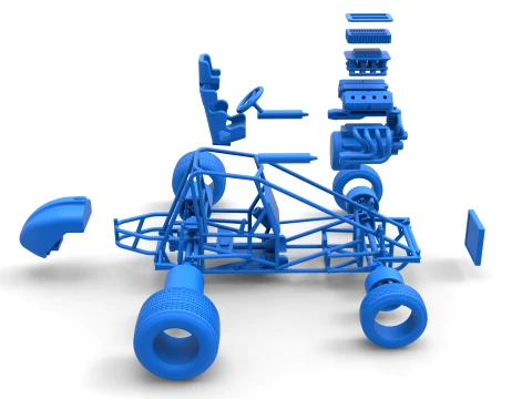 Sprint car Base Version 1 Scale 1 to 25 3D Print Model