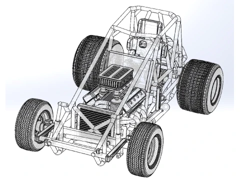 Sprint car Base Version 1 Scale 1 to 25 3D Print Model
