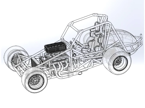 Sprint car Base Version 2 Scale 1 to 25 3D Print Model