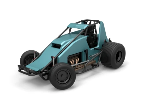 Sprint car while turning Scale 1 to 25 3D Print Model