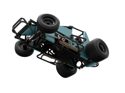 Sprint car while turning Scale 1 to 25 3D Print Model