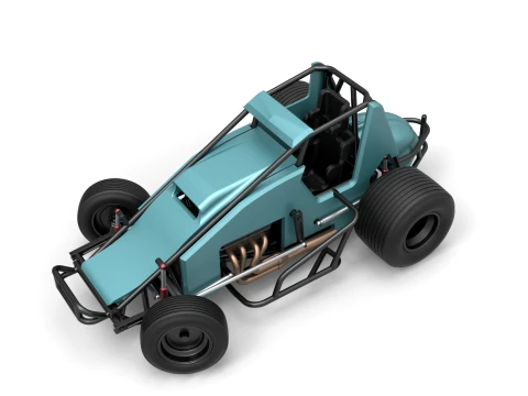 Sprint car while turning Scale 1 to 25 3D Print Model