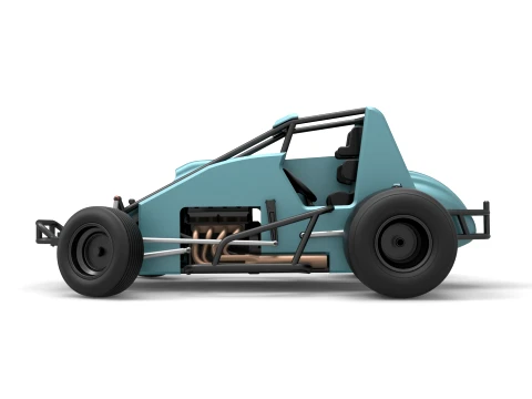 Sprint car while turning Scale 1 to 25 3D Print Model