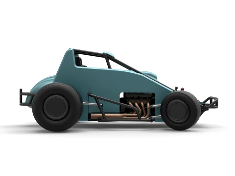 Sprint car while turning Scale 1 to 25 3D Print Model